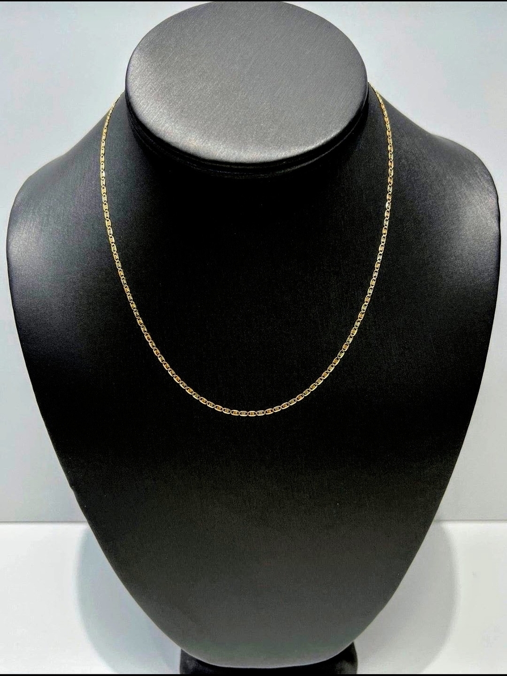 14k Solid Gold Valentino Link Chain 26" Necklace 2mm- Anchor Marin